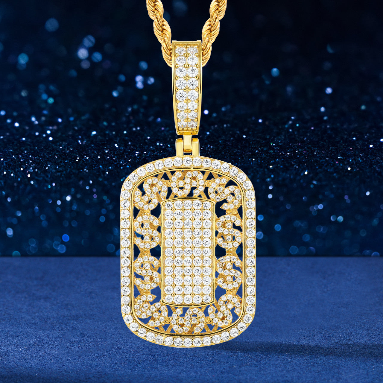 Dem Diamond Boys | Solid Silver Moissanite Diamond Dollar Sign Tag Hip Hop Pendants