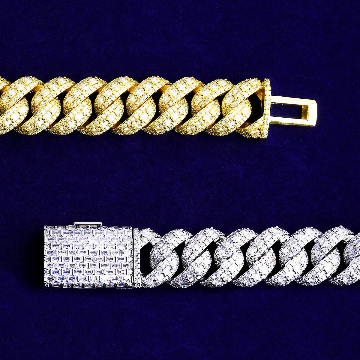 The Slab | VVS Diamond CZ Iced Pieces 4 Prong Set Hip Hop Cuban Link Bracelet
