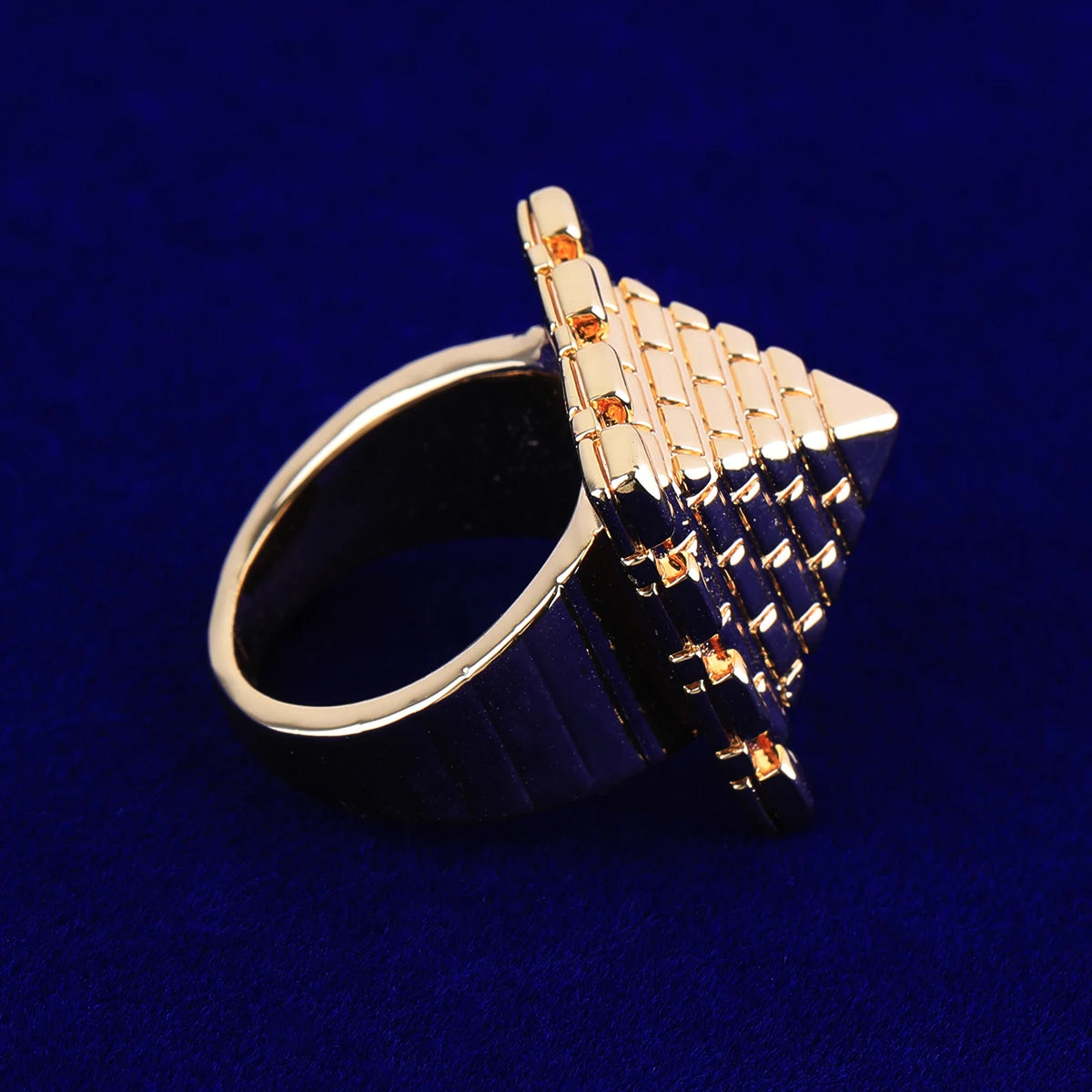 Pyramid Ring | Ancient African 24k Gold 925 Silver Egyptian Pyramid Ring