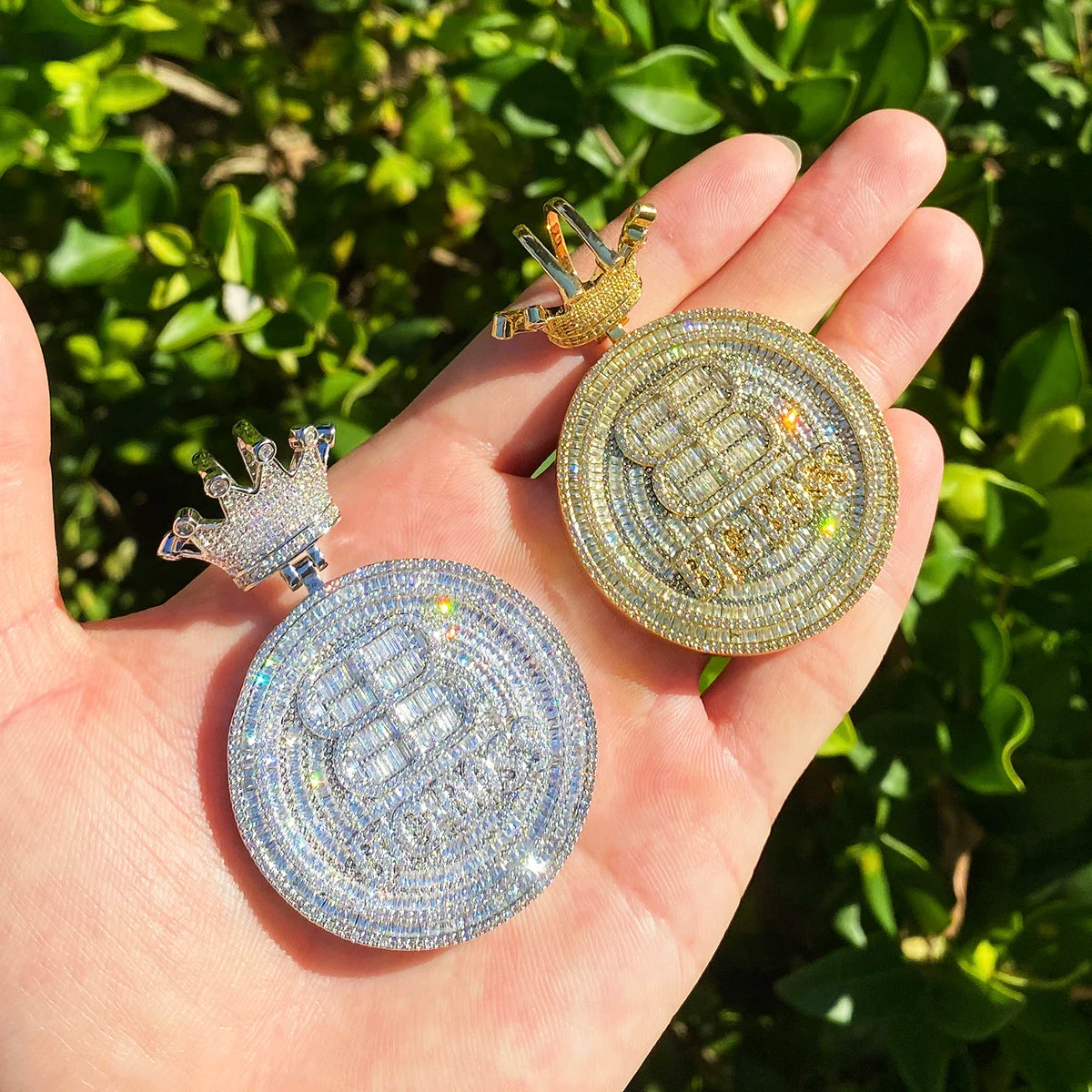 Big B's | VVS Diamond CZ Two Tone Iced Blinged Out Big Boss Hip Hop Pendant