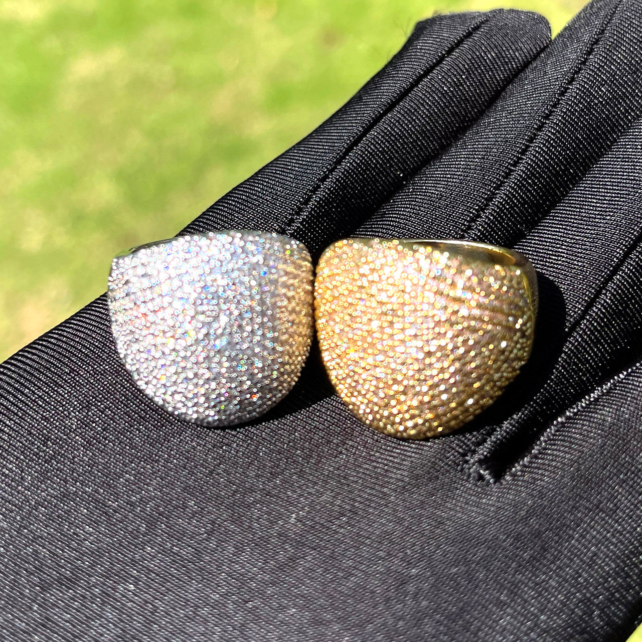 The IcedDome | VVS Diamond CZ Iced Dome 4 Prong Set Blinged Out Rings