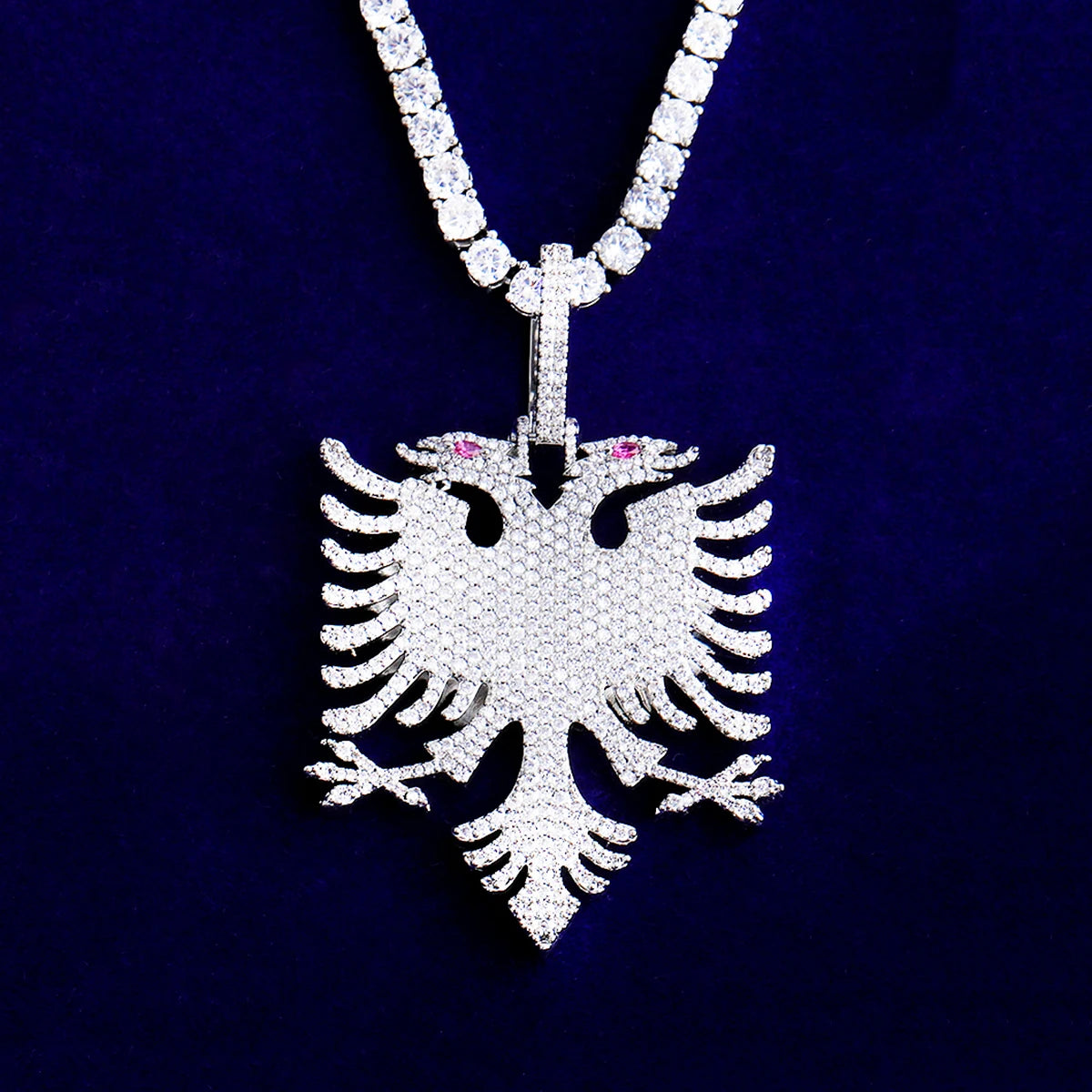 Double Eagle Crest | VVS Diamond CZ Symbol Of Freedom Iced Blinged Out Pendant
