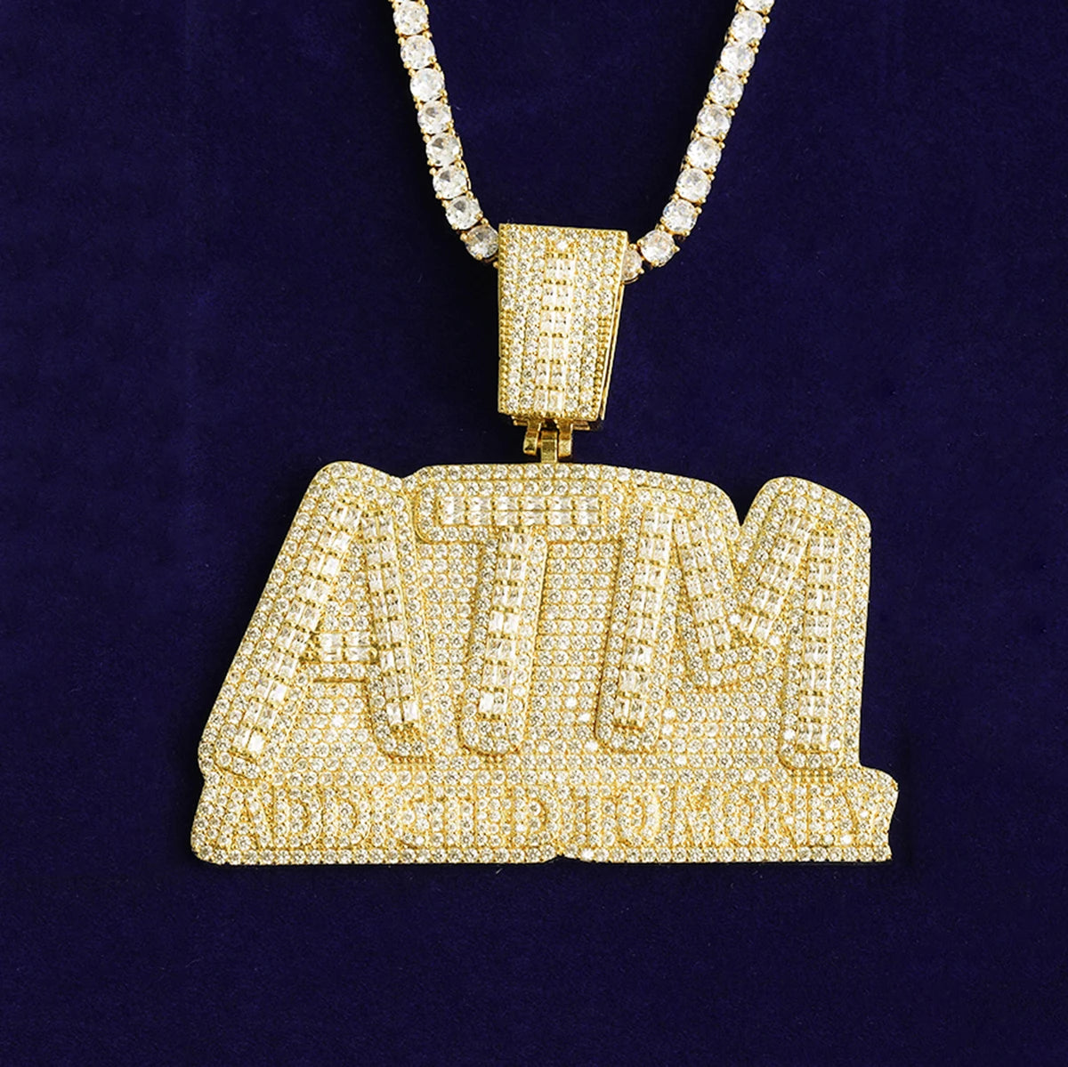 ATM | Iced Blinged Out Addicted To Money Hip Hop 5AA+ VVS Diamond CZ Pendant