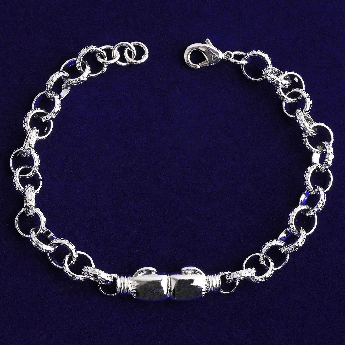 Get It On | Belcher Link Rose Gold 925 Silver 24k Boxing Gloves Bracelet