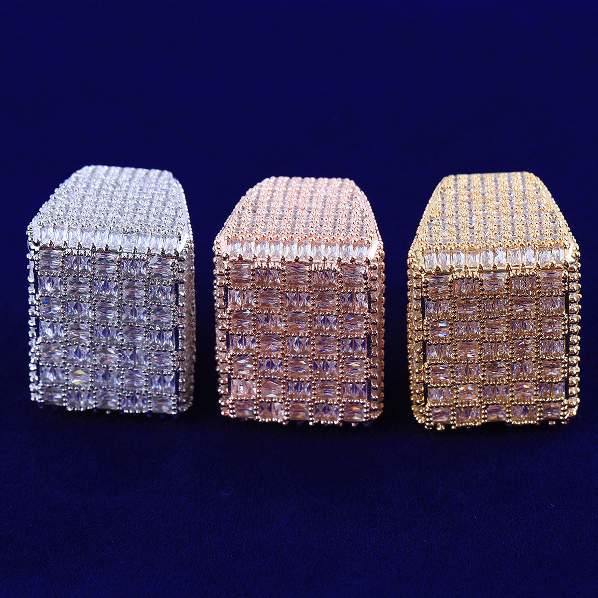 Iced Brigade | VVS Diamond CZ 24k 925 Silver Rose Gold Hip Hop Rings