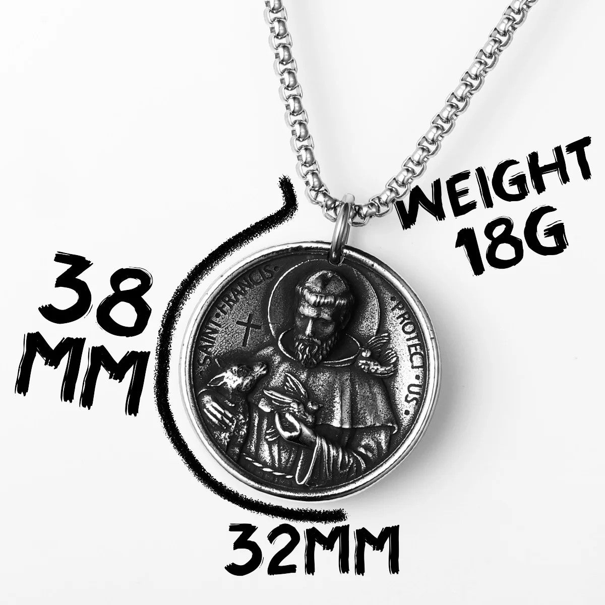 St.Francis | No Fade Stainless Steel Circle Cross Of Protection Pendant