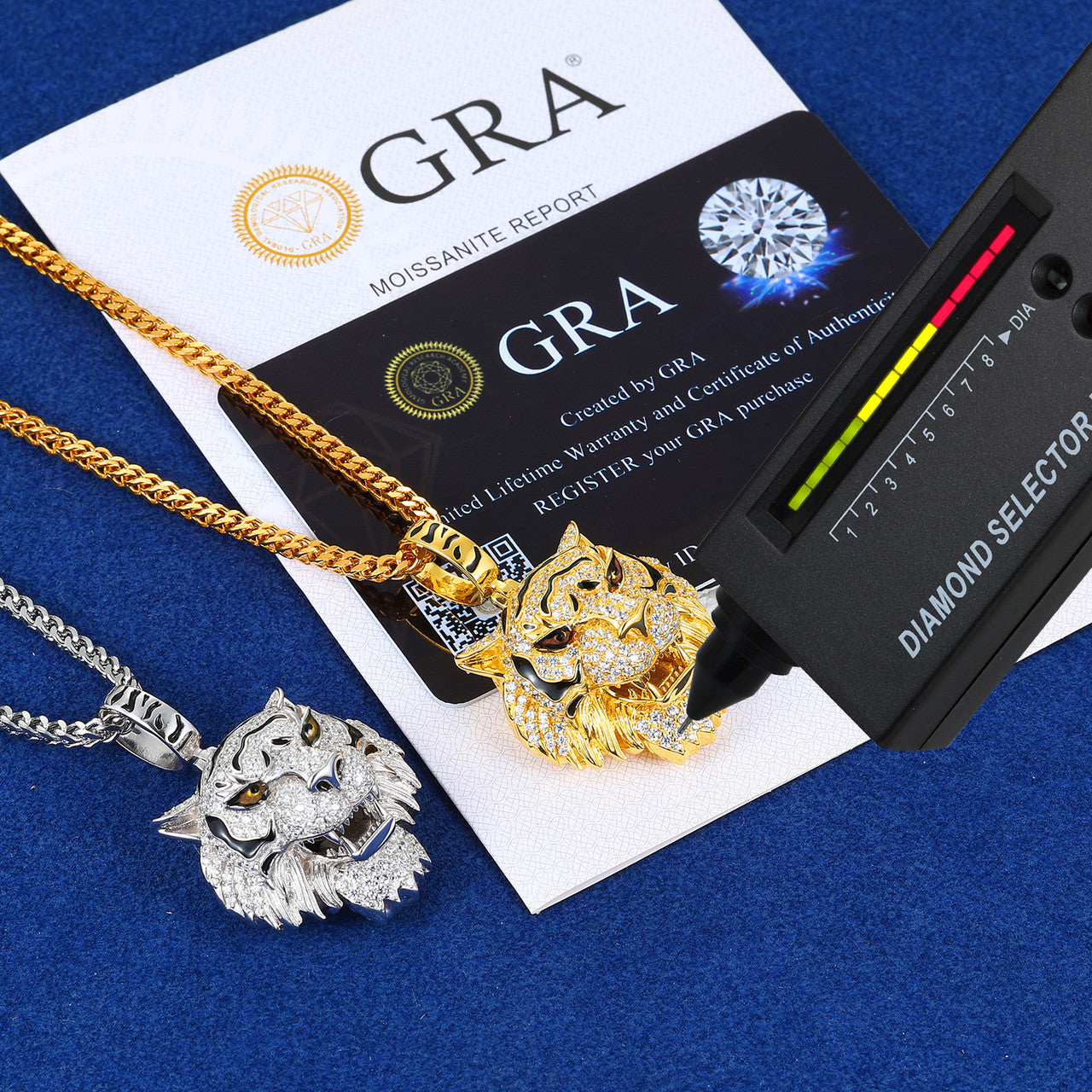 Tiger Pride | Sterling Silver Moissanite Diamond Luxury Hip Hop Iced 3D Tiger Pendant