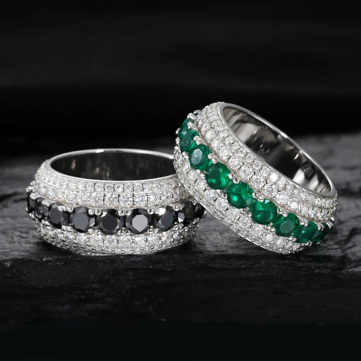 Skunked Ice | VVS Diamond Moissanite Solid 925 Iced Blinged Out Rings