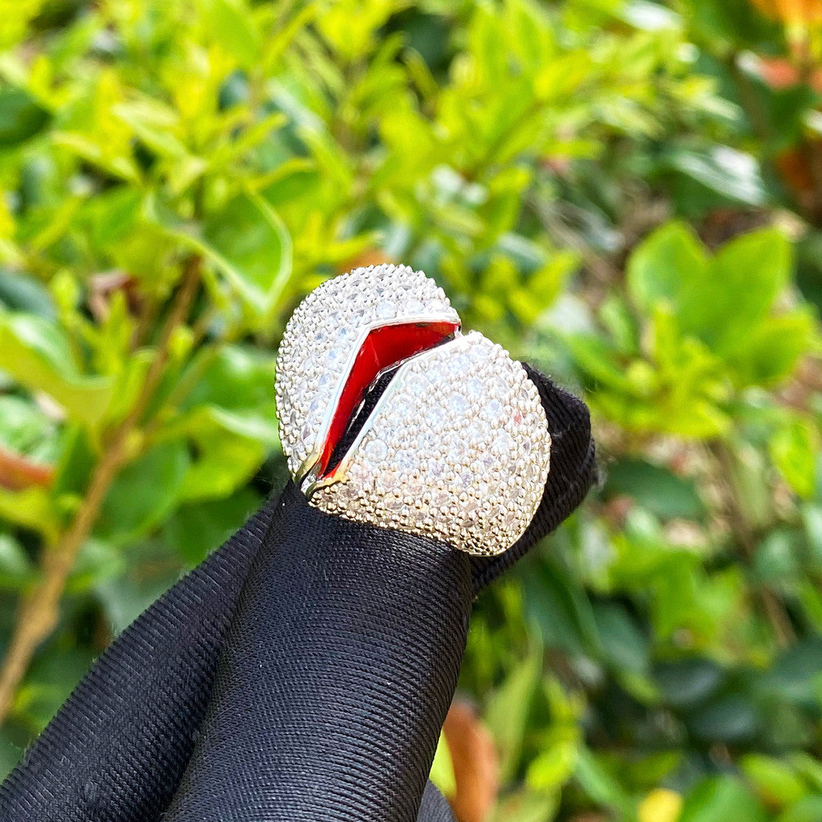 Heart Break | 24k 925 Silver Rose Gold VVS Diamond CZ Heart Broken Hip Hop Rings