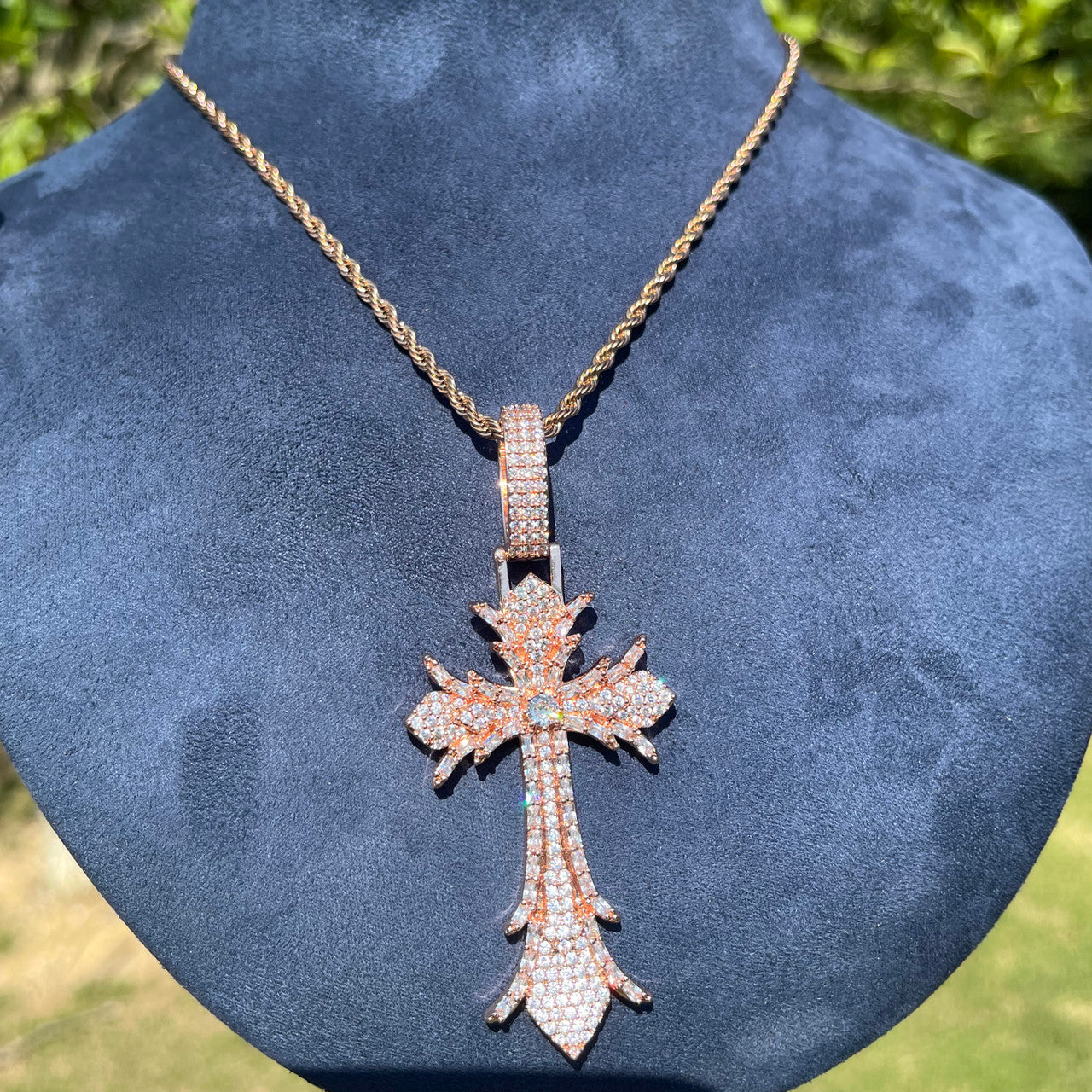 The Reversion | VVS Diamond CZ Baguette Designer Cross Hip Hop Pendant Chain