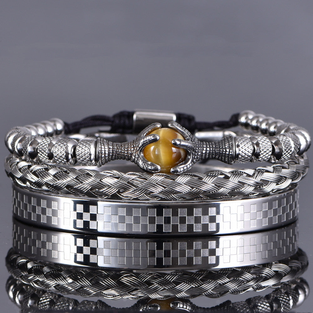 Apex Predator | Eagles Talon Tigers Eye 316L Stainless Steel Luxury Bracelet Set