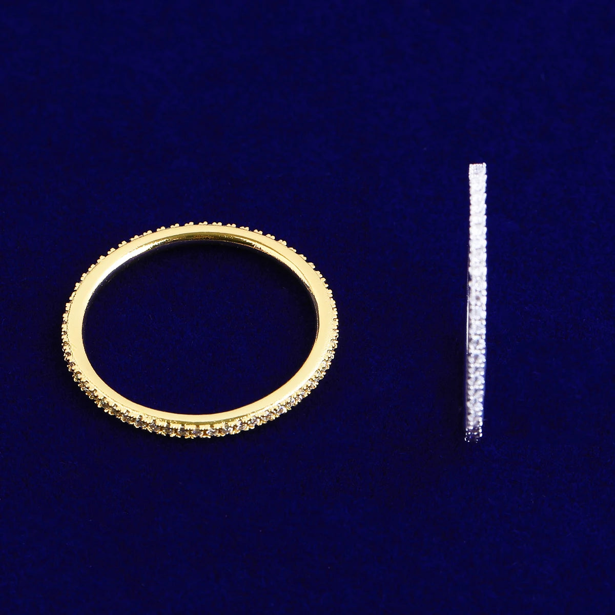 Better Together | VVS Diamond CZ Prong Set 24k 925 Silver 5AA+ Mens Band Ring