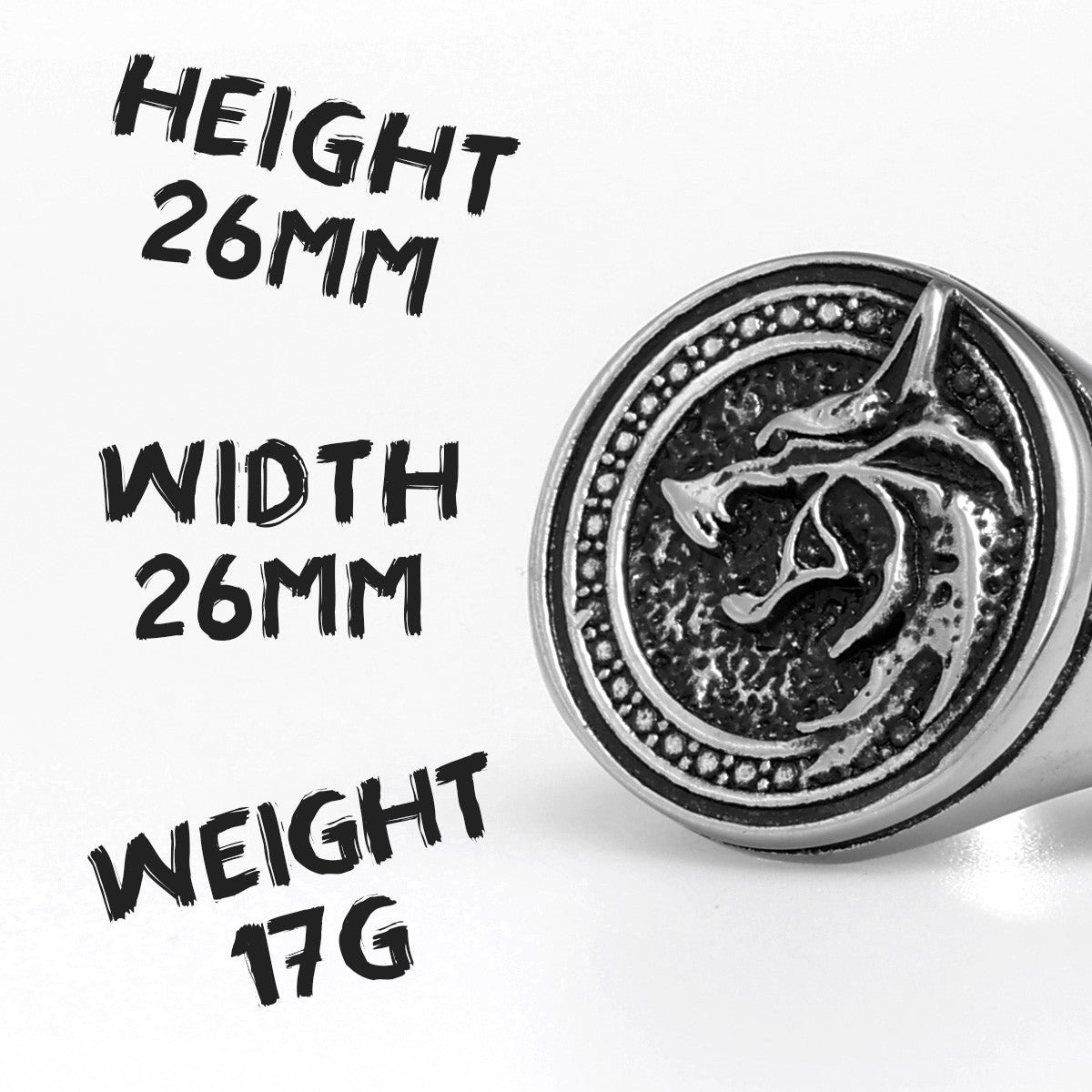 Mens Solid Stainless Steel No Fade Howling Werewolf Paw Unique Rings