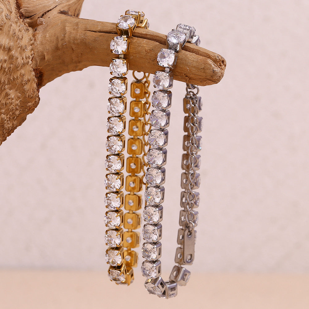Tennis Anyone | VVS Diamond CZ 18k Gold Waterproof Stainless Steel Bling Tennis Bracelets