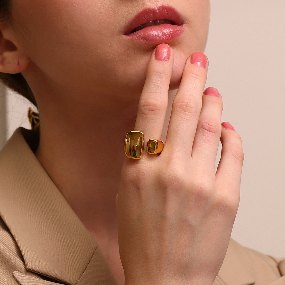 Street Flossy | 18k Gold over No Fade Stainless Steel Party Time Cocktail Rings