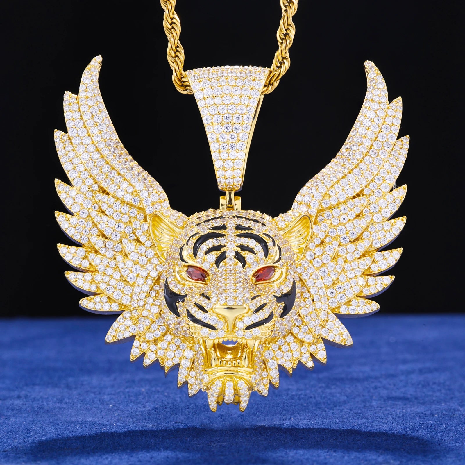 Show Your Stripes | Moissanite Diamond Iced Blinged Out Tiger Winged Hip Hop Pendant