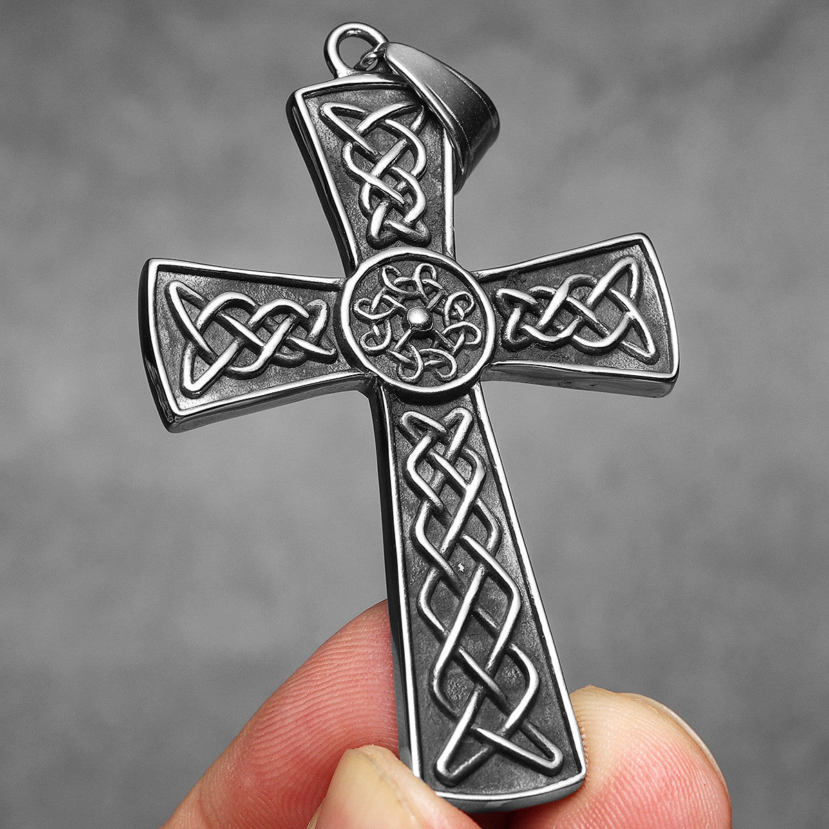 Mingled | 316L Solid Stainless Steel Celtic Knot Hip Hop Cross Street Wear Pendant