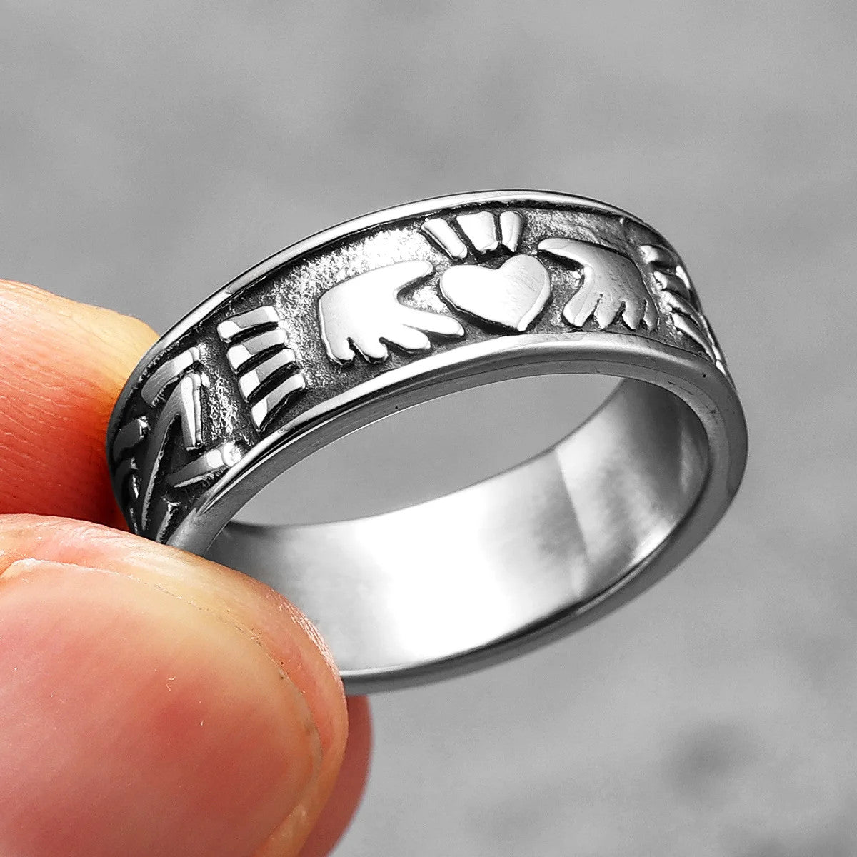 Engagement | Cute Heart Couples No Fade Solid Stainless Steel Lovers Rings