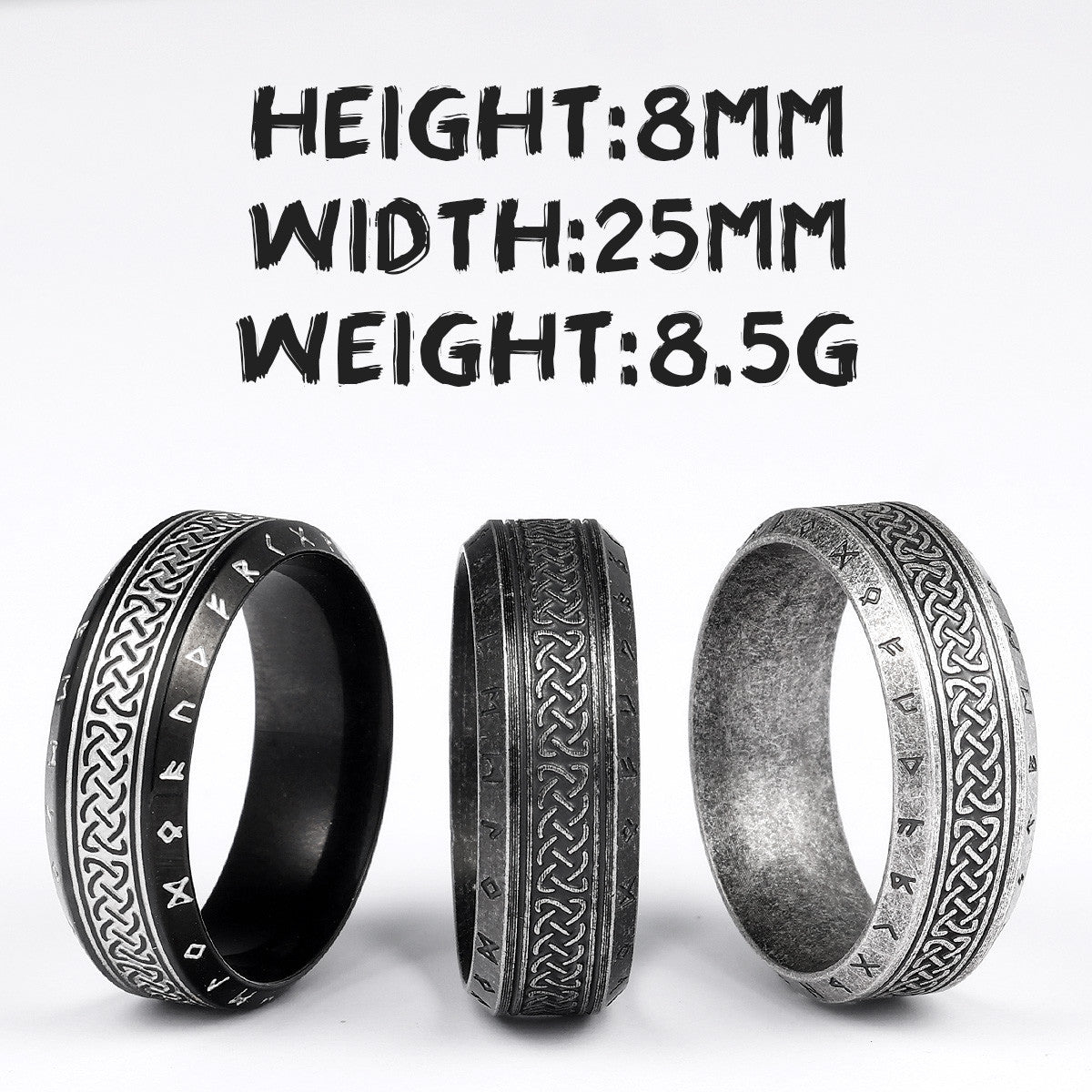 Celtic Knot | Vintage Look Solid Stainless Steel Men's Designer Street Style Rings