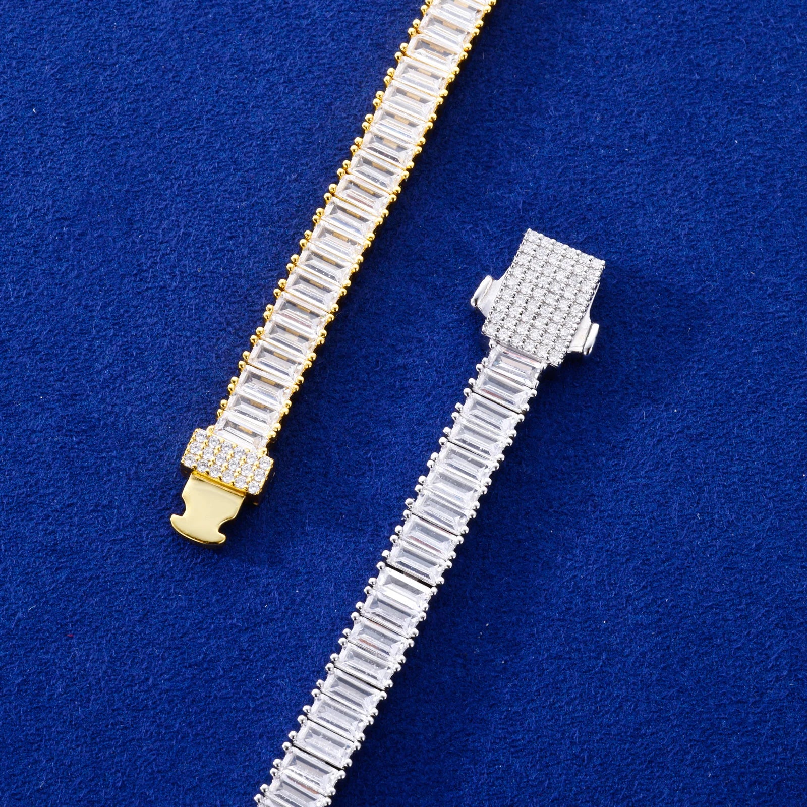 San Judas II | Luxury 925 Silver VVS Diamond Moissanite Baguette Tennis Bracelet