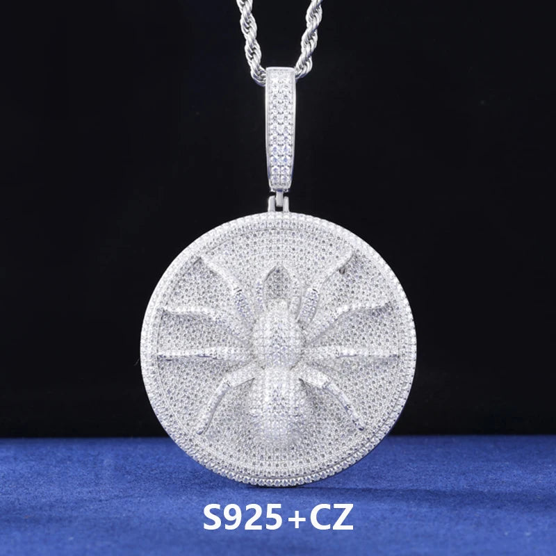 Spida | 925 Sterling Silver Luxury Moissanite Diamond Spider Hip Hop Pendant