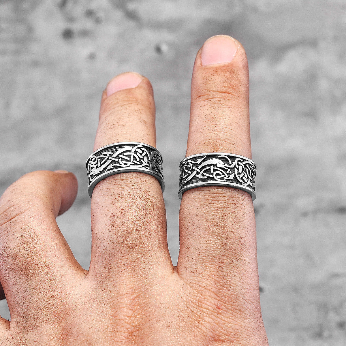 Mythical Beast | Vintage Chinese Dragon 316L No Fade Stainless Steel Totem Rings