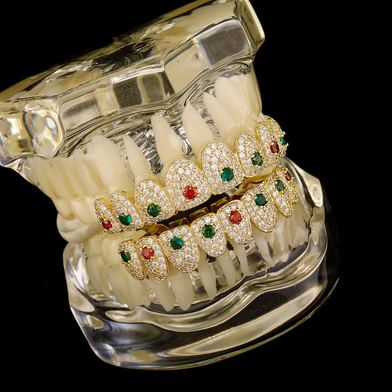 Color Connect | VVS Diamond CZ 4 Prong Gemstone Hip Hop Mouth Teeth Grillz Caps Set