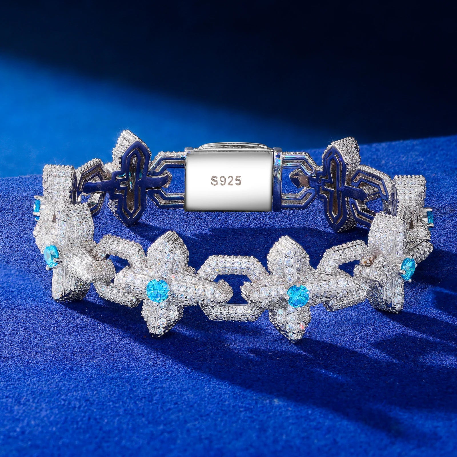 The North Star | 925 Sterling Silver Moissanite Diamond Iced Cross Luxury Hip Hop Bracelet
