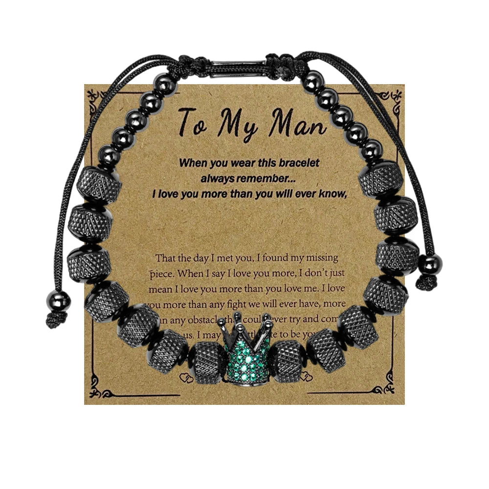 Blessings | VVS Diamond CZ 8MM Kings Crown Iced Blessings Gift Card Message Bracelet