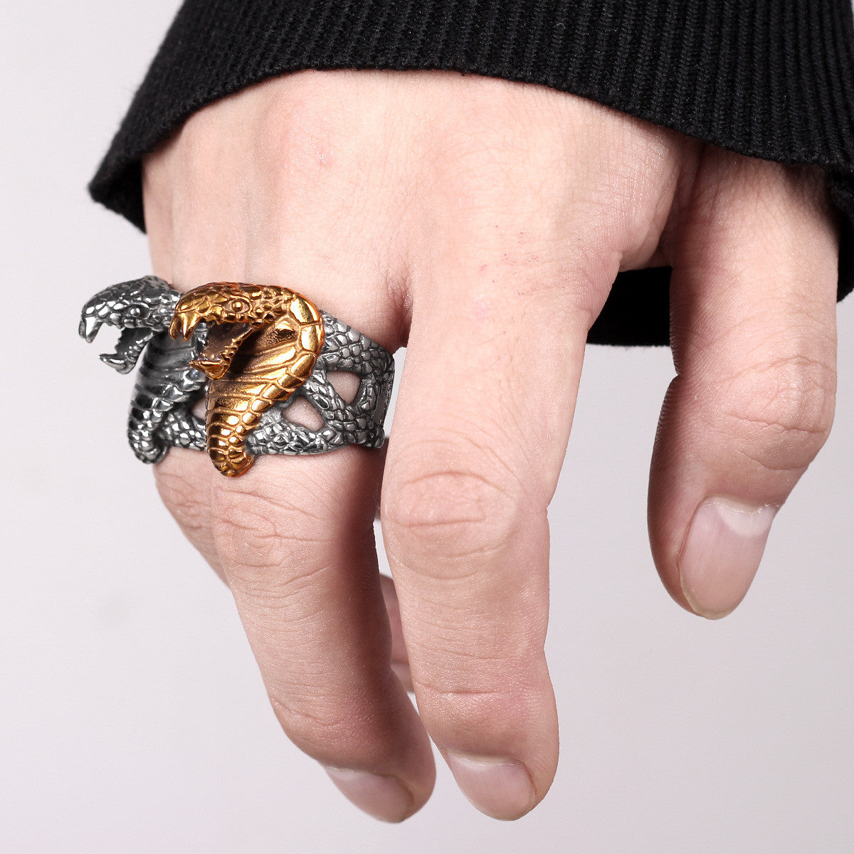 The Cobra | 316L No Fade Stainless Steel Men's Cobra Snake Biker Street Style Rings