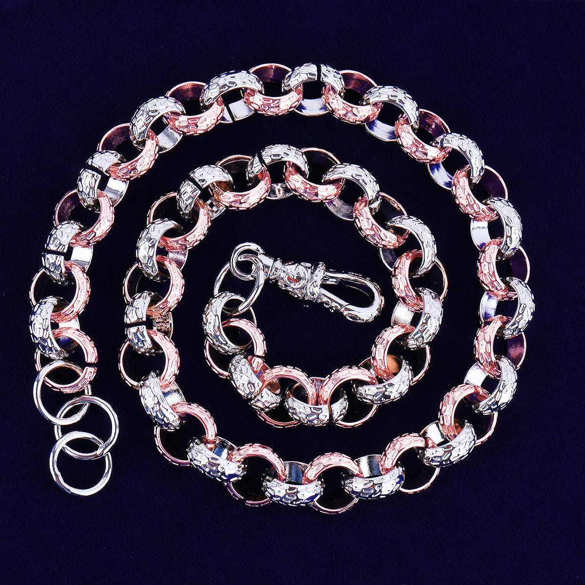 Albert Clasp Chain | Designer Diamond Cut 24k 925 Silver Rose Gold Hip Hop Chain