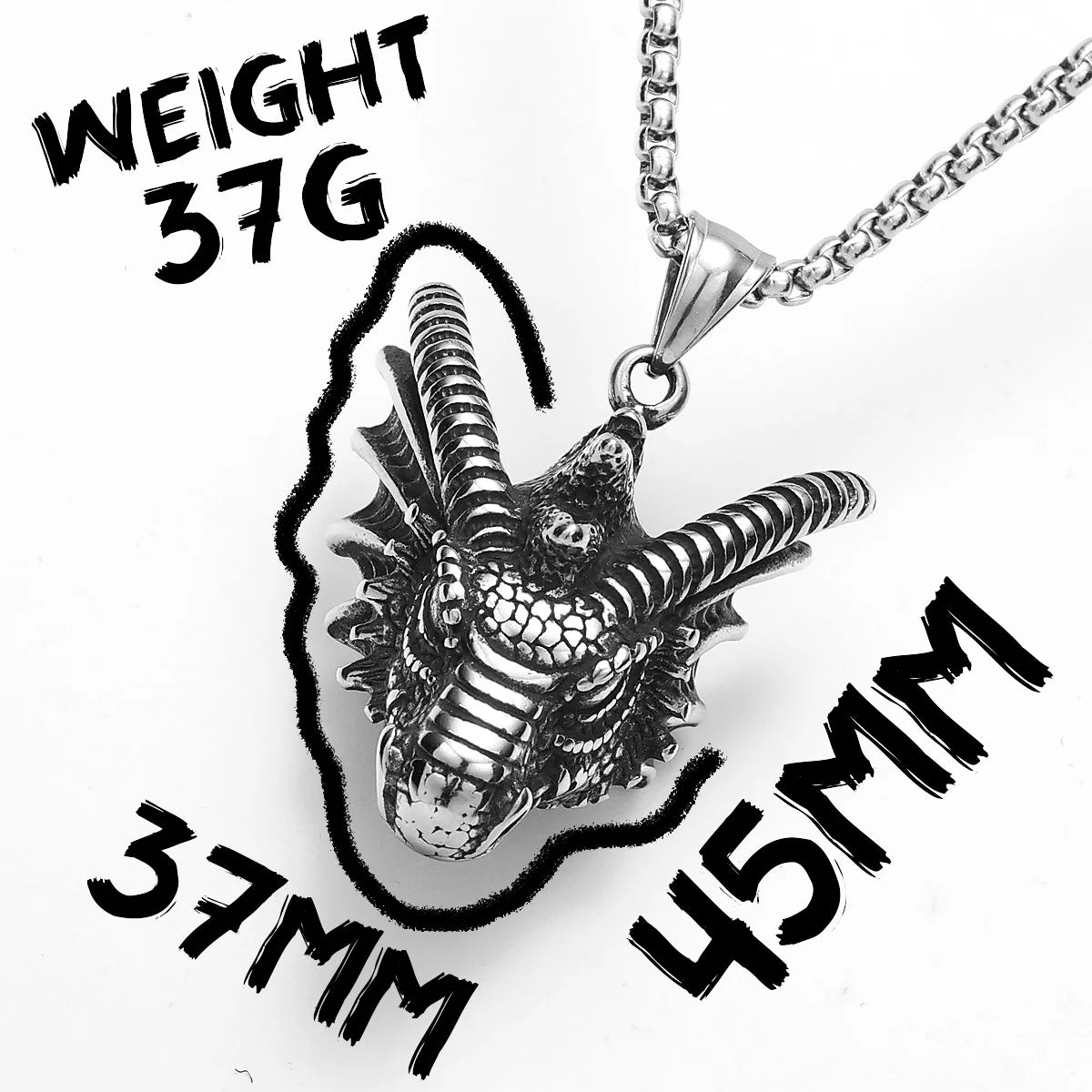 Heat Wave | Solid No Fade Stainless Steel Dragon Head Street Style Pendant