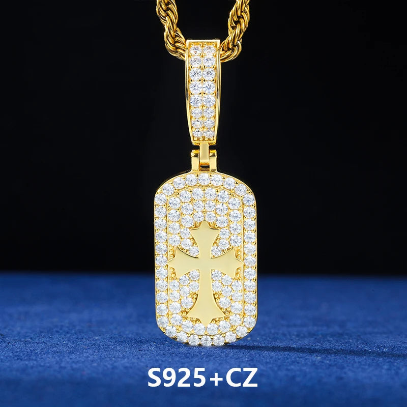 Self Certified | Moissanite Diamond Iced Bling 925 Silver Cross Pendant Necklace