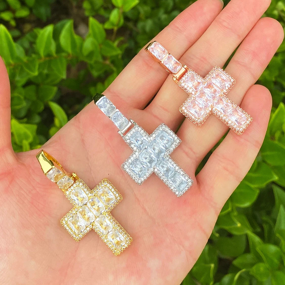 Baguette Cross | VVS Diamond CZ 5AA+ Stone Iced Blinged Out Hip Hop Cross Pendant