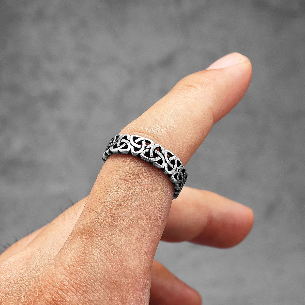 Cycle of Existence | 316L Solid Stainless Steel Hollow Celtic Knot Street Wear Rings