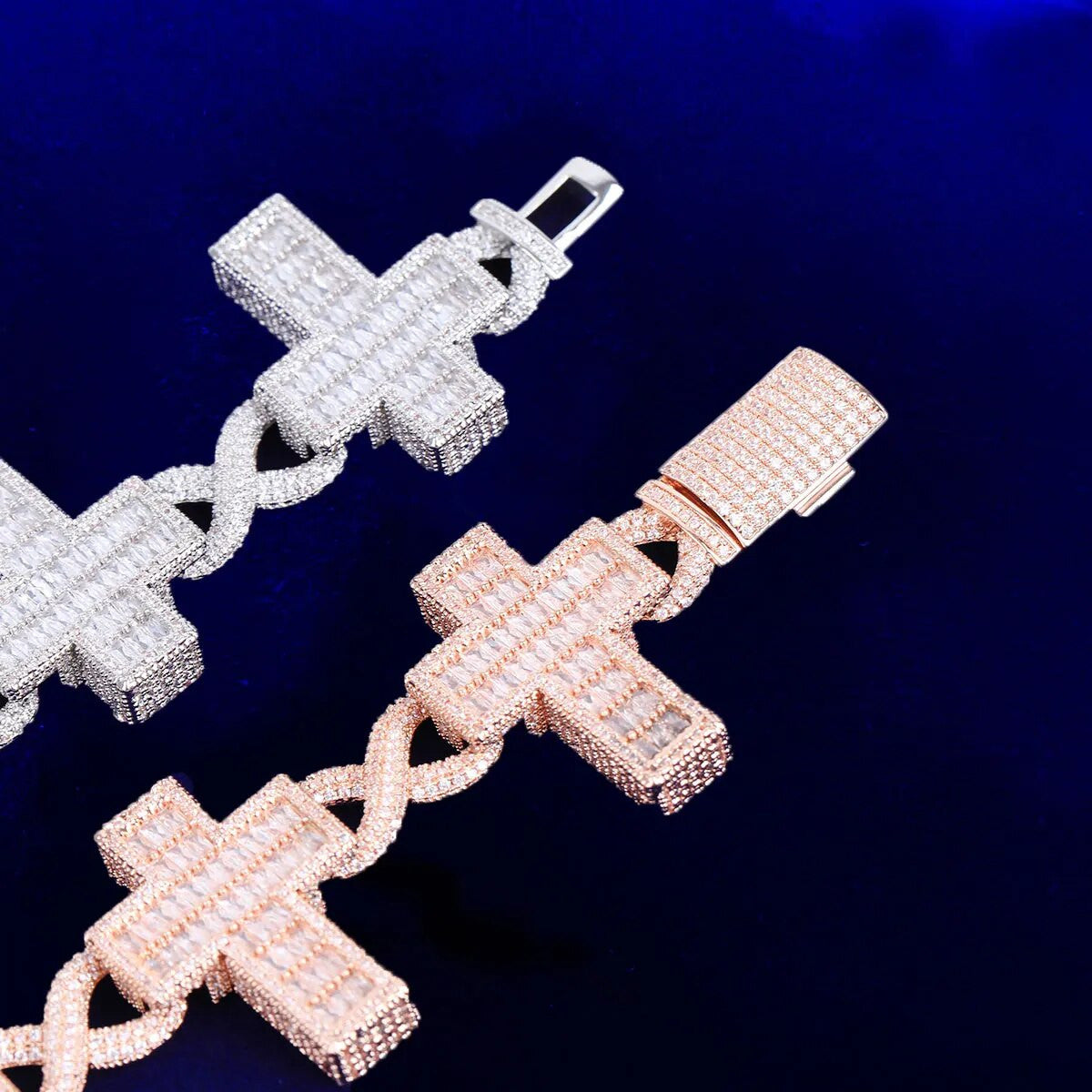 Iced Infinity | VVS Diamond Baguette Cross Link Hip Hop Chain Necklace