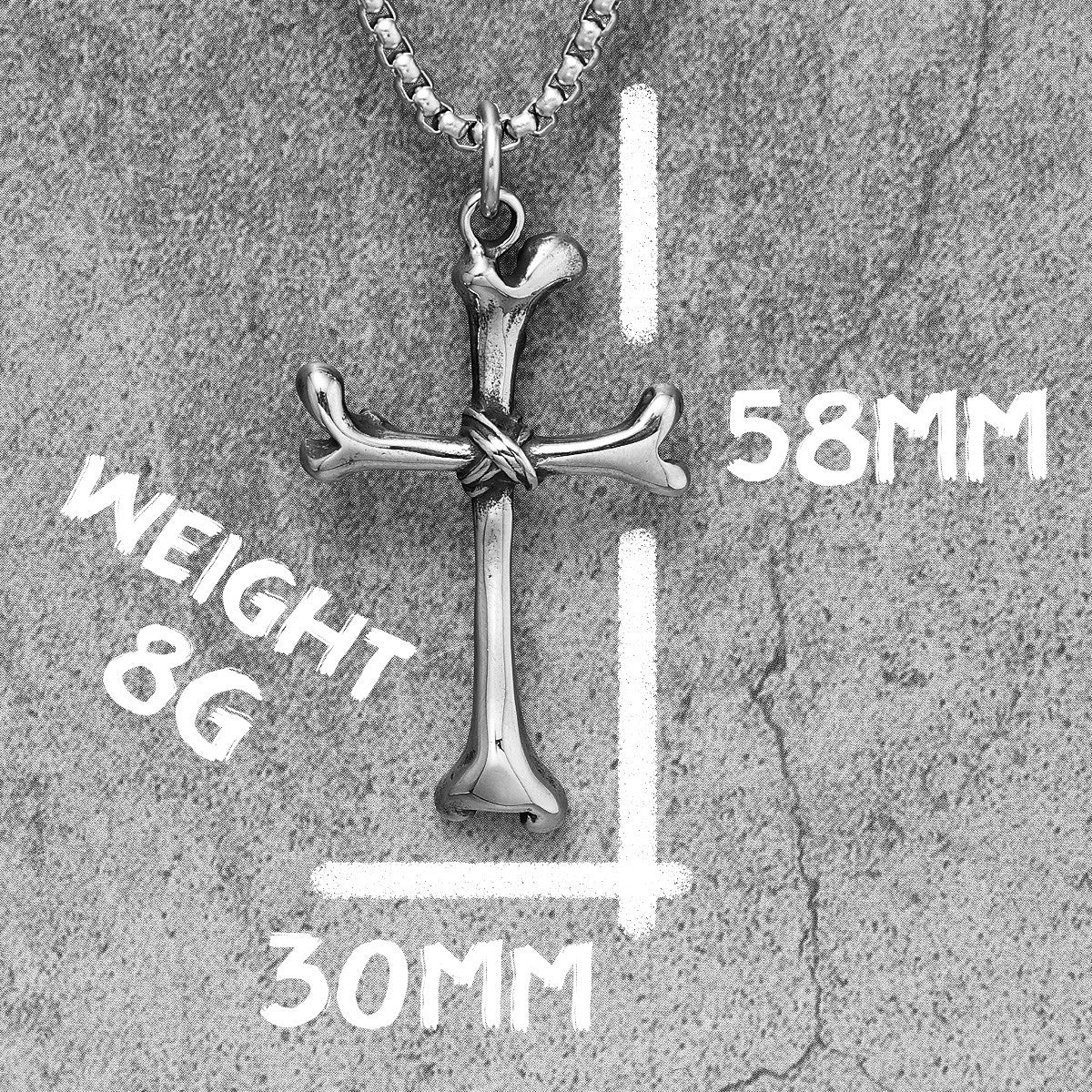 The Bone Doctor | No Fade solid Stainless Steel Hip Hop Bone Cross Pendant