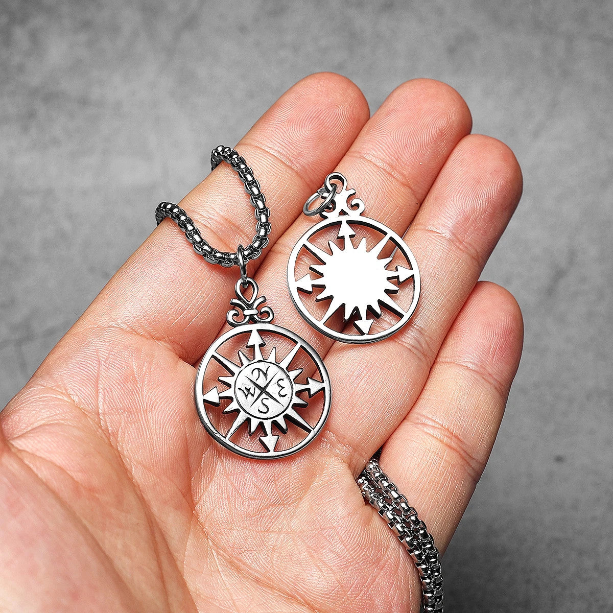 Compass | 316L Sold Stainless Steel Nautical Navigator Symbol Pendant