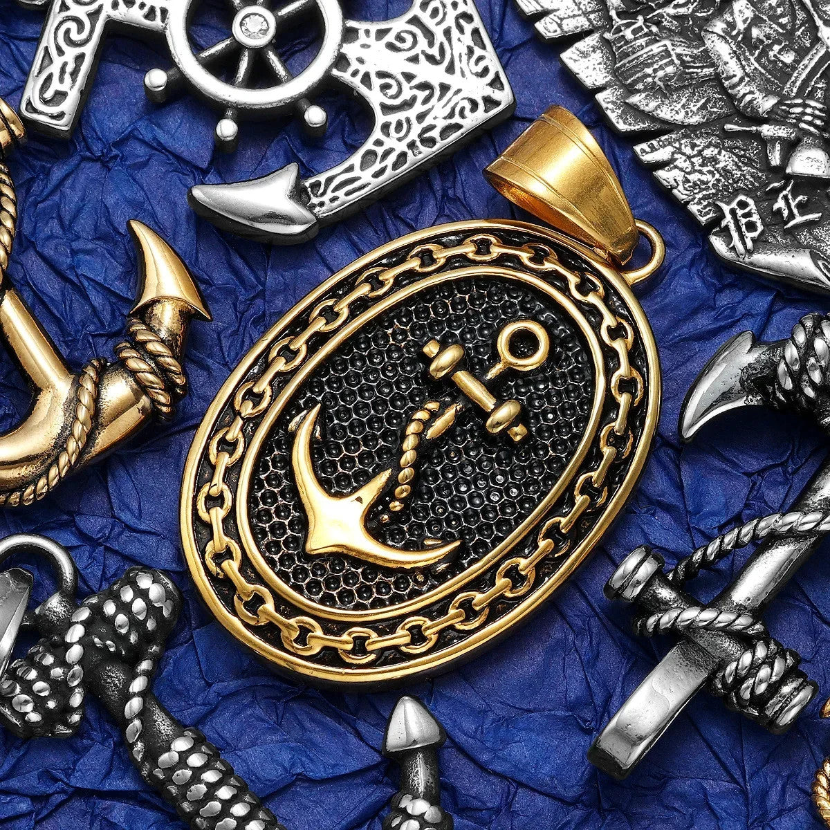 Pirate Collection | 316L No Fade Solid Stainless Steel Anchor Skull Street Wear Pendants