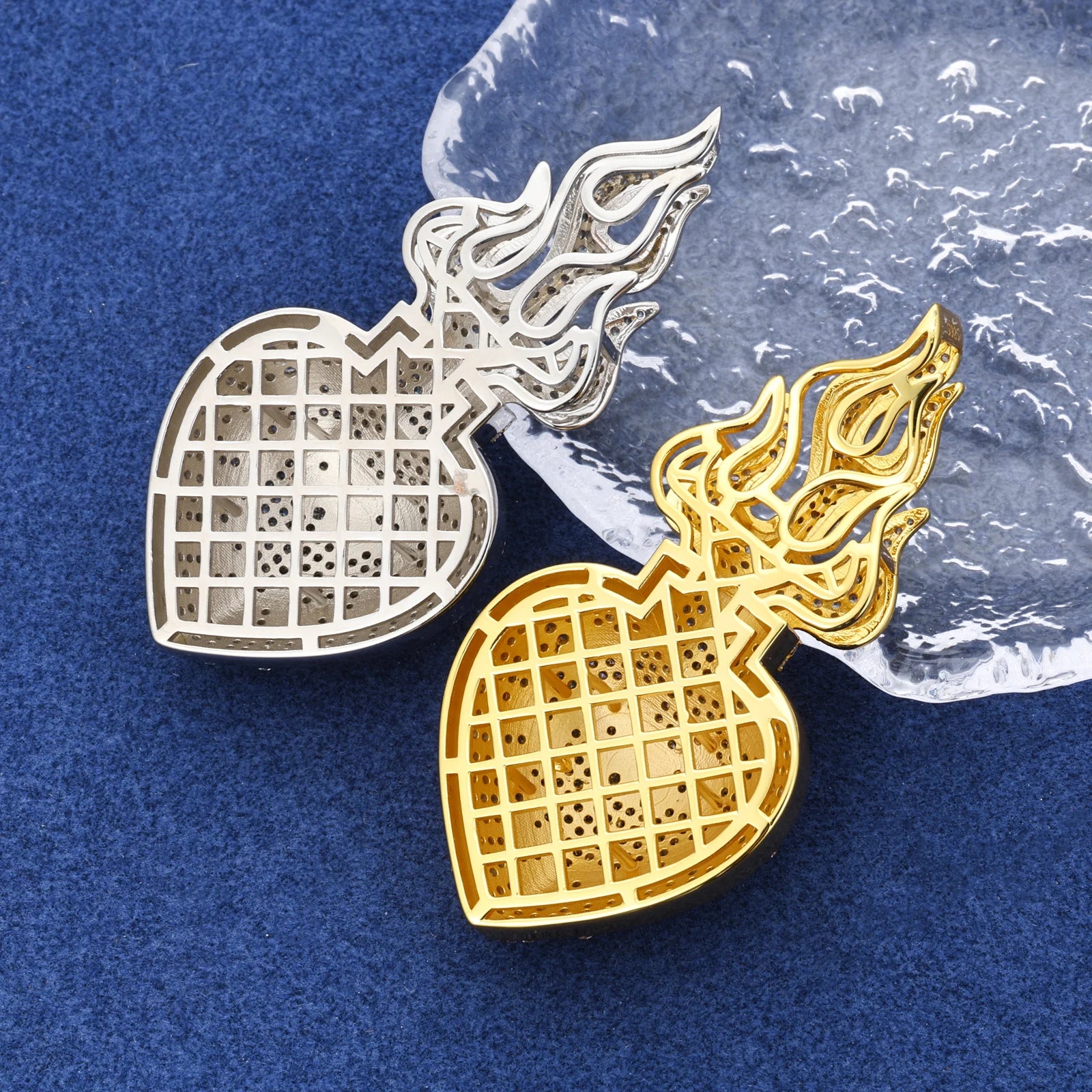 Hearts Of Fire | Moissante Diamond 925 Silver Jesus Heart Crown Of thorns Hip Hop Pendant