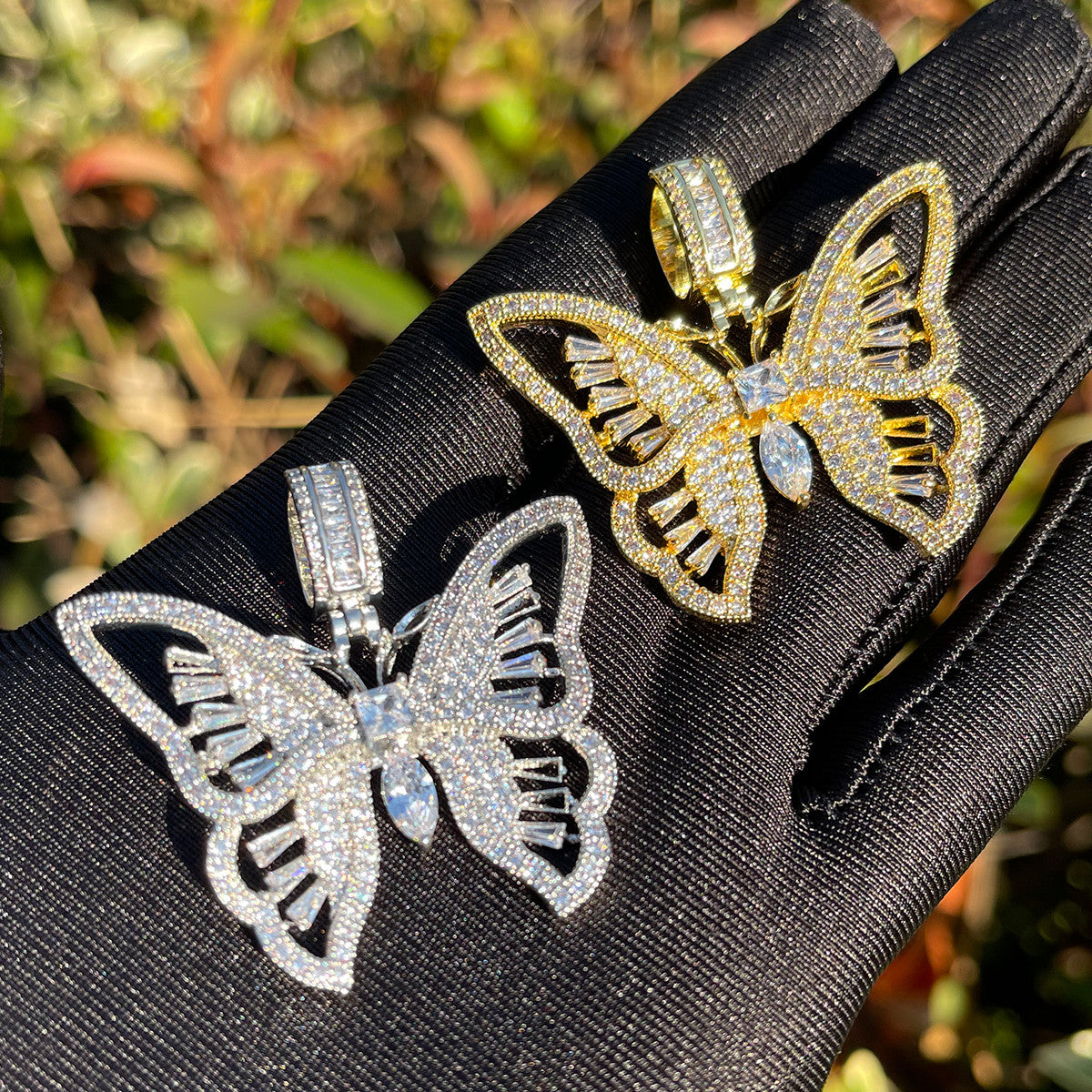 Enchanted Wings | Prong Set Center Stone Beautiful Butterfly Pendant Necklace