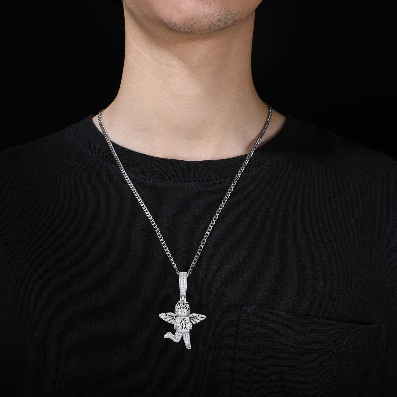 Money Angel | Moissanite Diamond 925 Solid Sterling Silver Hip Hop Good Luck Angel Pendant
