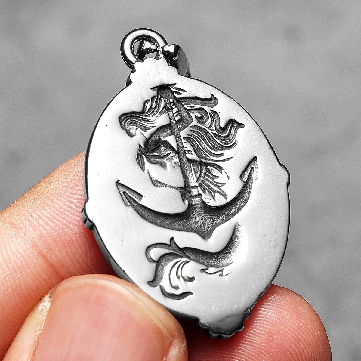 Anchor Mermaid | Solid Stainless Steel Mythical Melia Sea Amulet Necklace