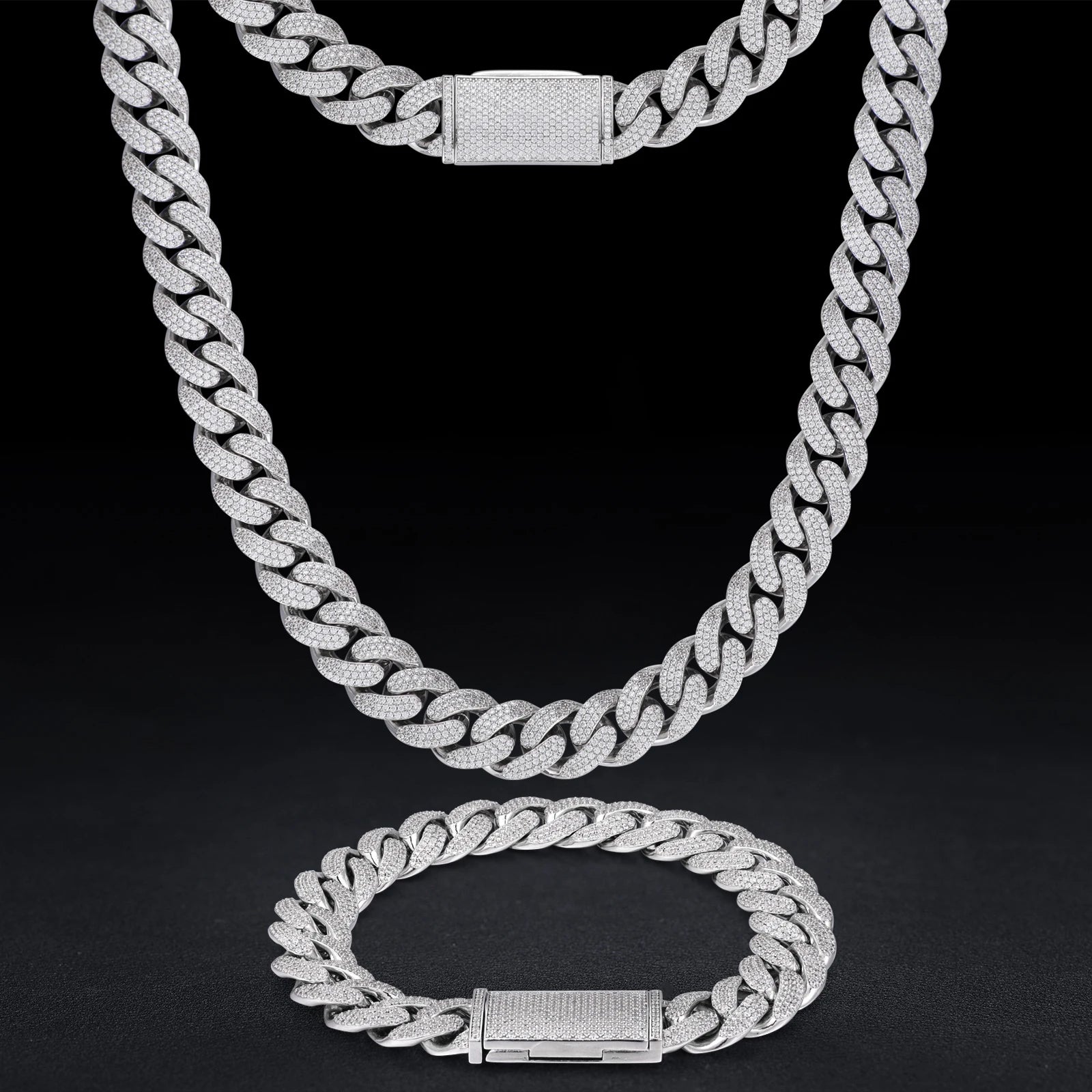 Cuban Luxury | 6mm -12mm Iced Blinged Out Moissanite Diamond 925 Silver Miami Cuban Link Chain