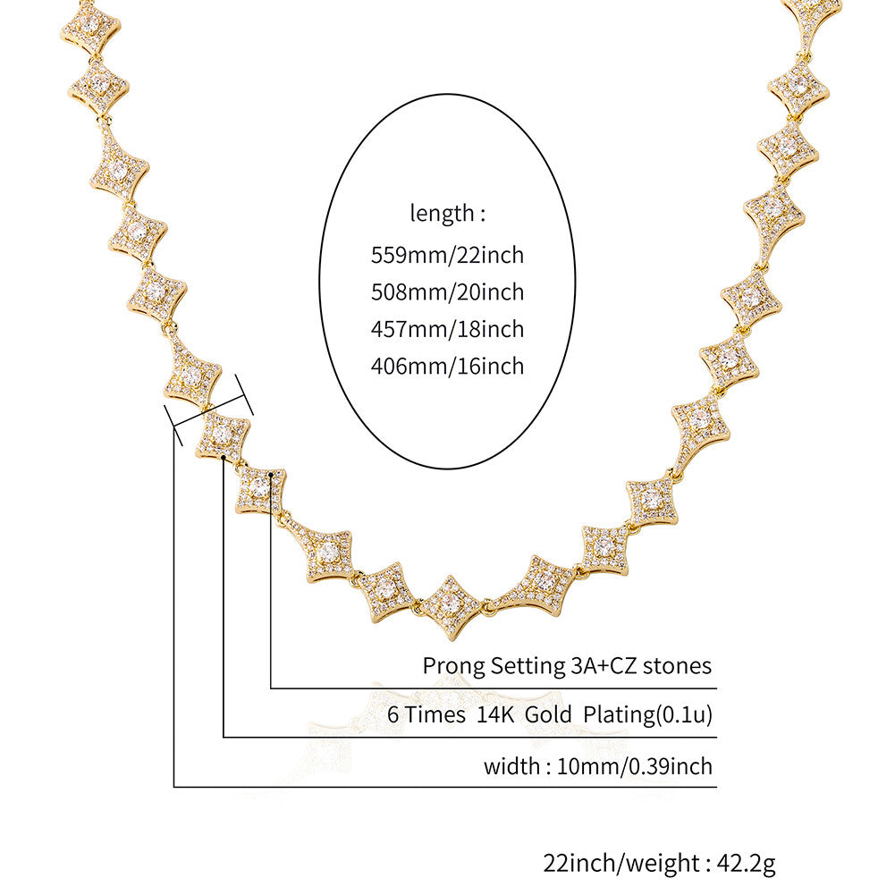 Star Dust | VVS Diamond CZ 10mm Iced Blinged Out Link Chain Necklace