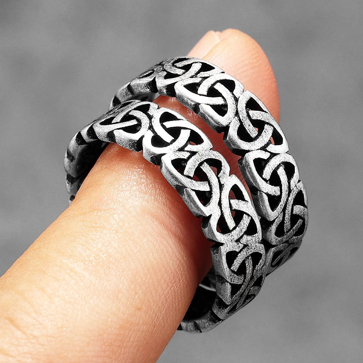 Cycle of Existence | 316L Solid Stainless Steel Hollow Celtic Knot Street Wear Rings