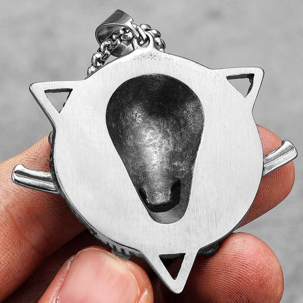 Mens Hip Hop 316L No Fade Stainless Steel Skull Cowboy Pendant Chain Necklace