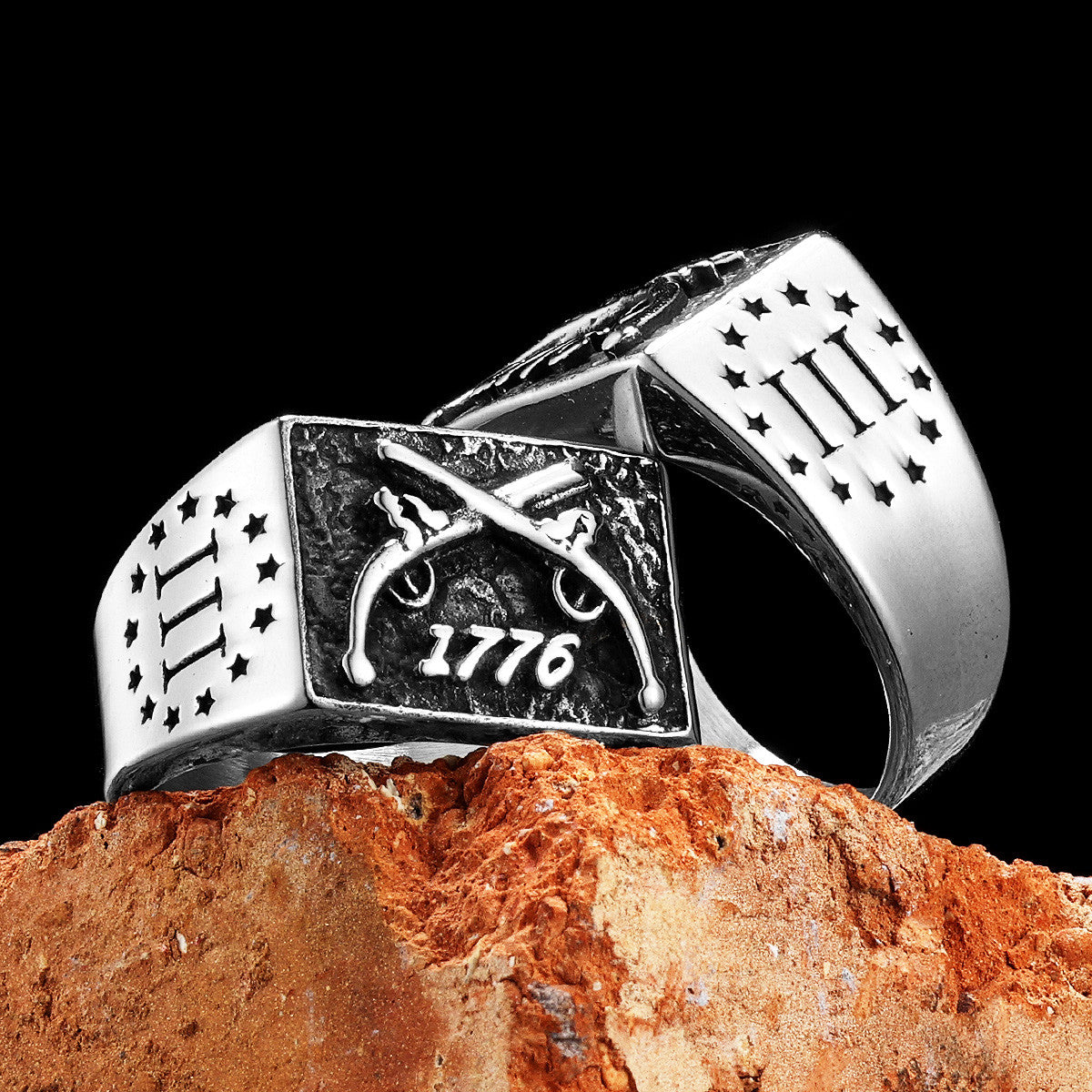 1776 | 316L No Fade Stainless Steel American Independence Vintage Rings