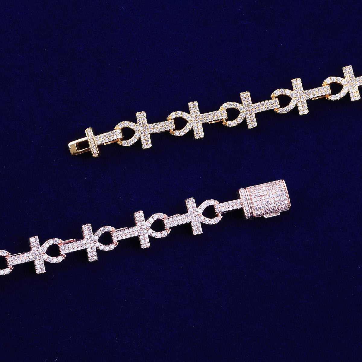 The Ankh Infinity | VVS Diamond CZ Deep Prong Set Iced Blinged Out Chain Necklace