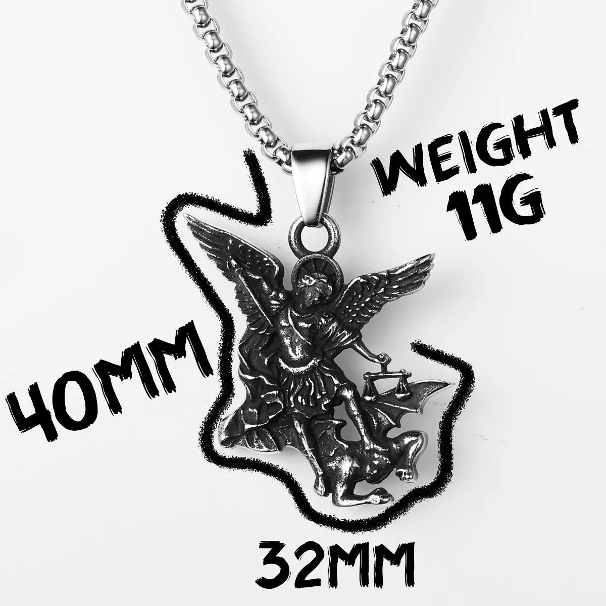 Saint Michael | Satan Under My Feet Solid Stainless Steel Religious Pendant